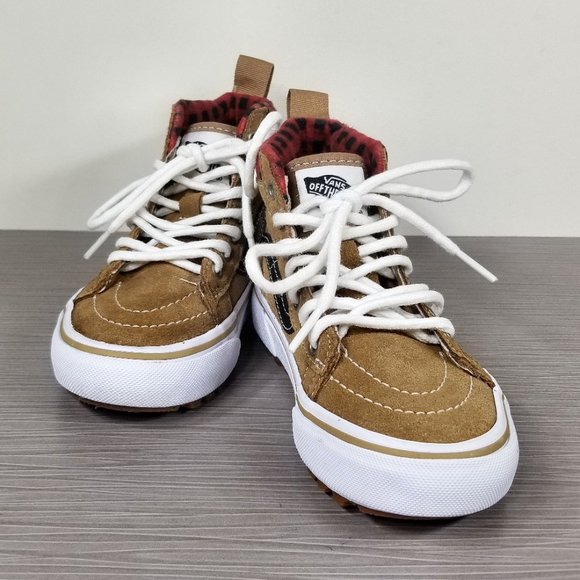 Vans Kids Sk8 Hi MTE 1 Skate Shoe  Brown / Plaid Suede, Little Kid Size 11 - Picture 4 of 13